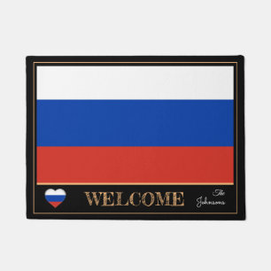 Russia & Russian Flag house mats/sports Welcome Doormat