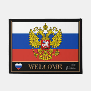 Russia & Russian Flag house mats/sports Welcome  Doormat