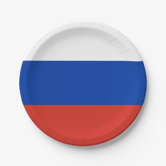 Russia (Russian) Flag Paper Plates (Front)
