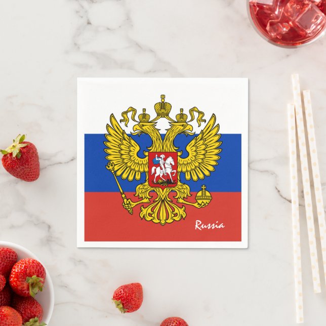 Russia & Russian flag party fashion /sport fans Napkins (Insitu)