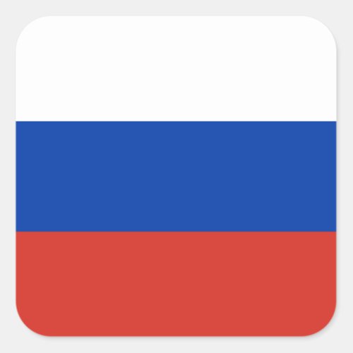 Russia Russian Flag Square Sticker