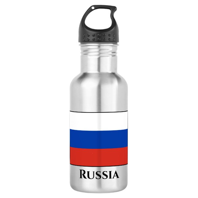 Russia (Russian) Flag Stainless Steel Water Bottle (Front)