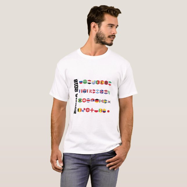 Russia Soccer 2018 World Football Cup All Teams 32 T-Shirt (Front Full)