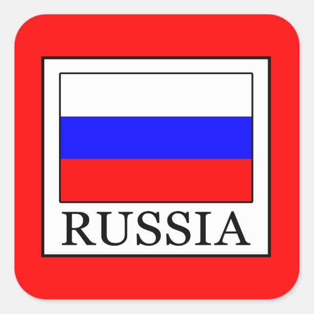 Russia Square Sticker (Front)