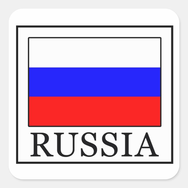Russia Square Sticker (Front)