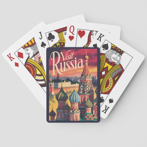 Russia St Basil's Cathedral Illustration Travel Poker Cards