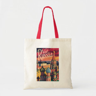 Russia St Basil's Cathedral Illustration Travel Tote Bag