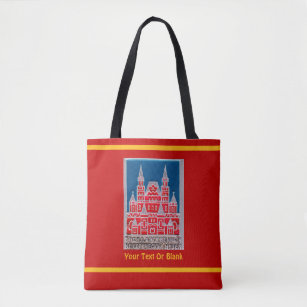 Illustration Russia Landmark National Symbol Handbag Craft Poker Spade Canvas Bag Shopping Tote Illustration Russia Landmark National Symbol Handbag Craft Poker Spade Canvas Bag Shopping Tote