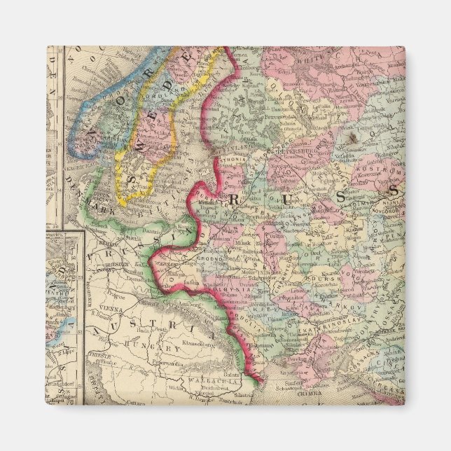 Russia, Sweden, Norway Map by Mitchell Magnet (Front)