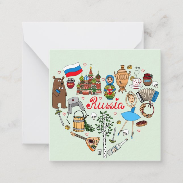 Russia Themed Note Card (Front)