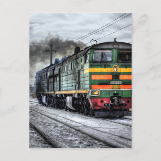 Russia Train Locomotive Postcard