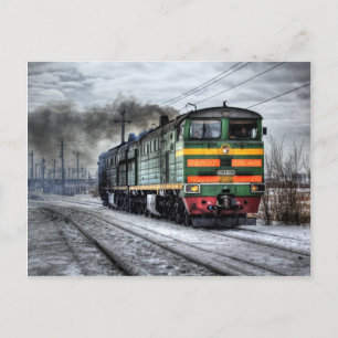 Russia Train Locomotive Postcard