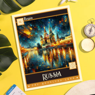 Russia Vintage Painting Postcard