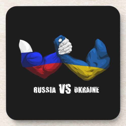 Russia vs Ukraine arm wrestling Beverage Coaster