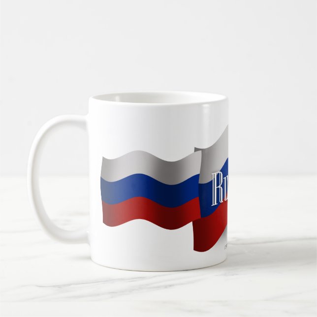 Russia Waving Flag Coffee Mug (Left)