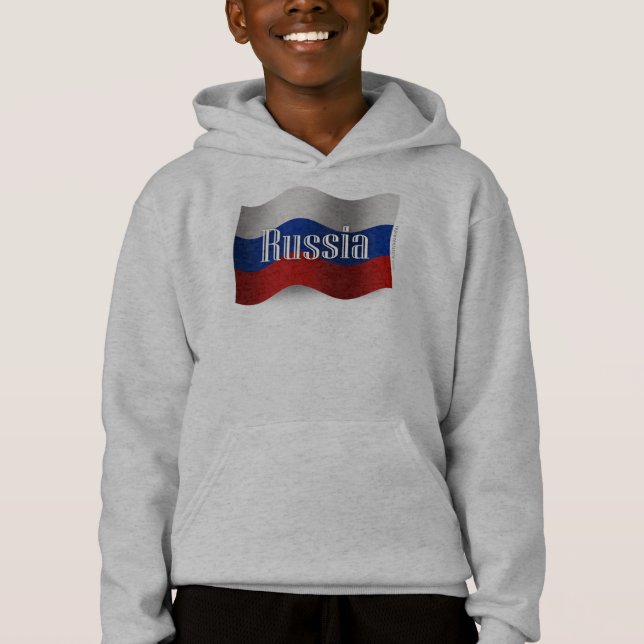 Russia Waving Flag Hoodie (Front)