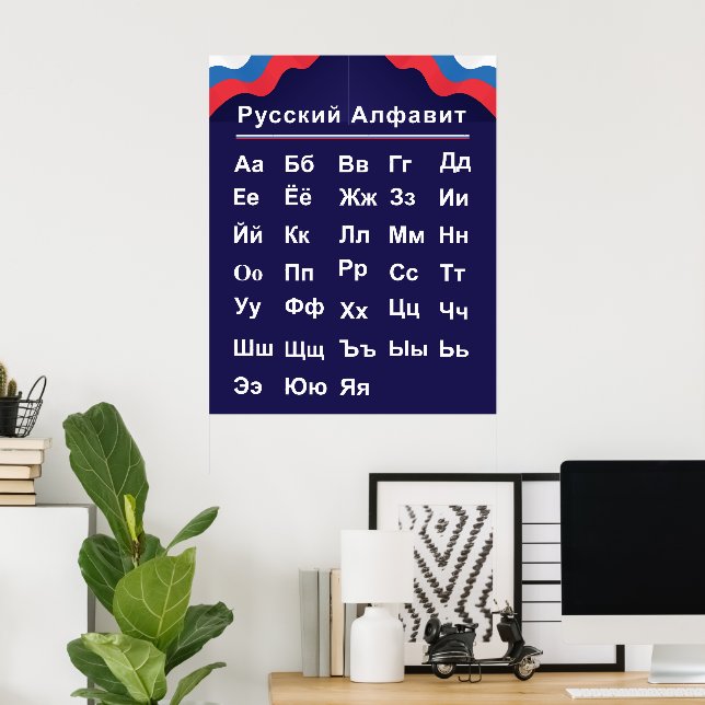Russian Alphabet Poster (Home Office)