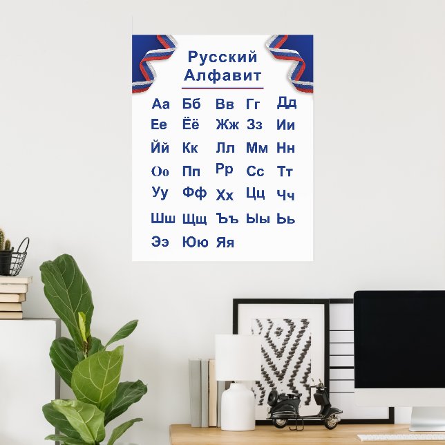 Russian Alphabet Poster  (Home Office)