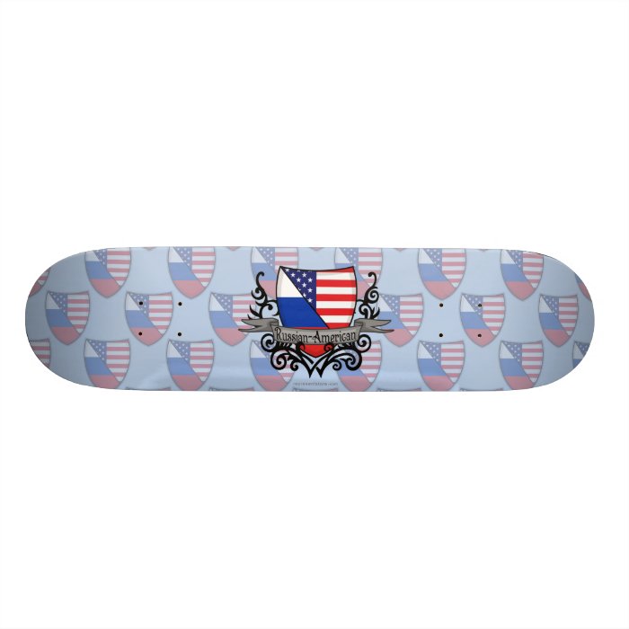 Russian American Shield Flag Custom Skateboard