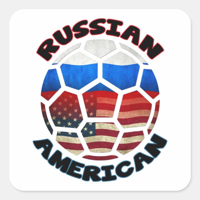 Russian American Soccer Ball Stickers (Front)