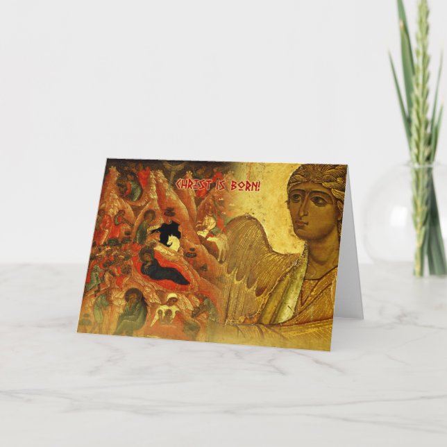 Russian Angel Christmas Greeting Card (Front)
