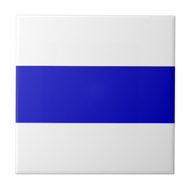 russian anti war flag ukraine blue line solidarity ceramic tile (Front)