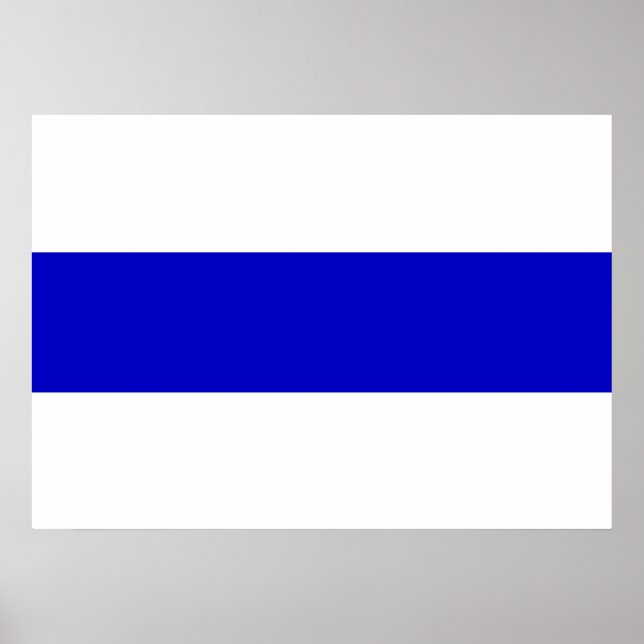 russian anti war flag ukraine blue line solidarity poster (Front)