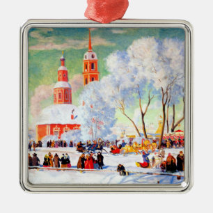 Russian Art Christmas Gift  Metal Ornament