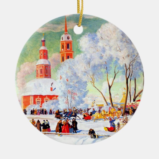 Russian Art Custom Christmas Gift Ornaments (Front)