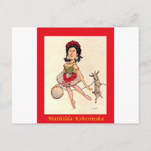 Russian Ballerina Caricature ~ Mathilda Kshesinska Postcard