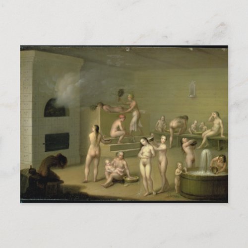 Russian Bath 1825 Postcard