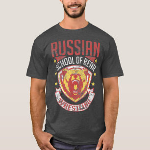 Russian Bear Wrestling Vintage MMA Grappling T-Shirt