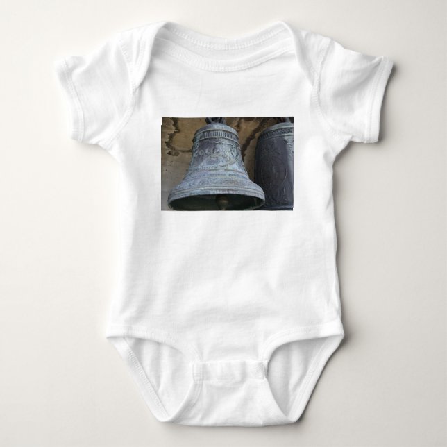 Russian Bell Photo Baby Jersey Bodysuit, White Baby Bodysuit (Front)
