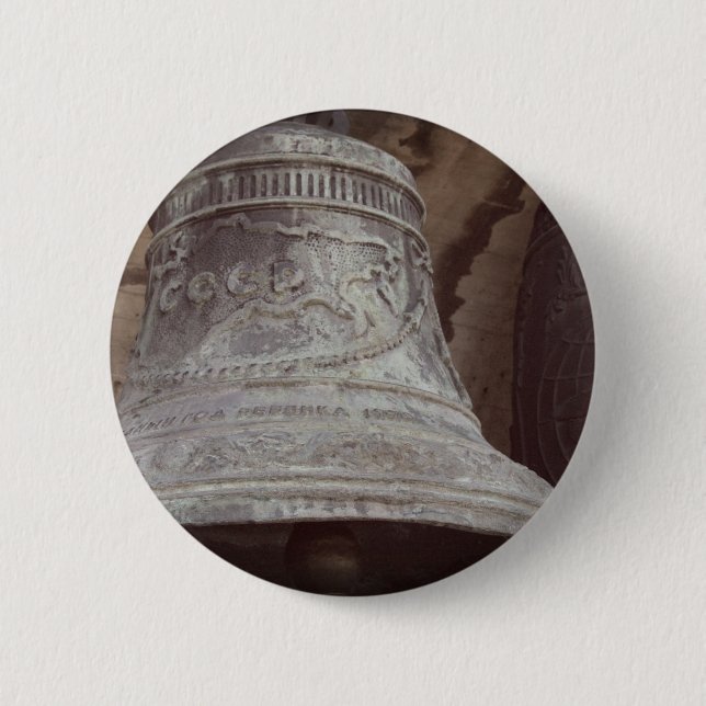Russian Bell Photo Round Badge Button (Front)
