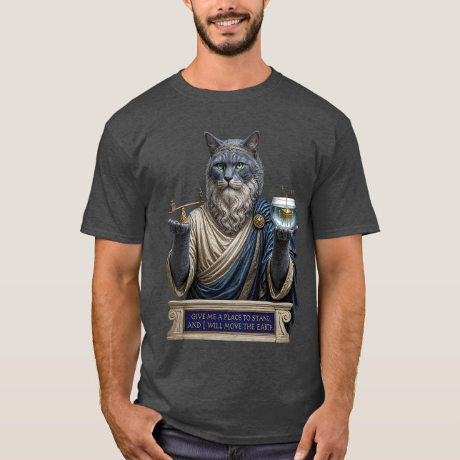 Russian Blue Archimedes Cat T-Shirt (Front)