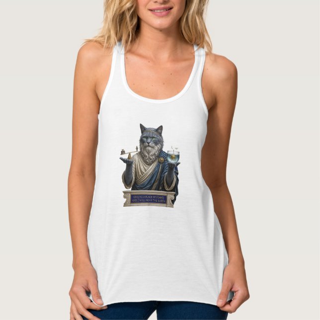 Russian Blue Archimedes Cat Tank Top (Front)