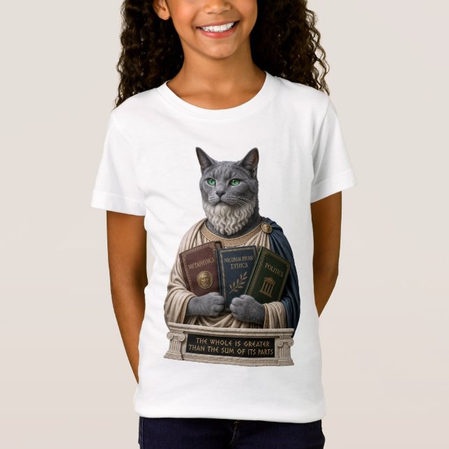 Russian Blue Aristotle Cat T-Shirt (Front)