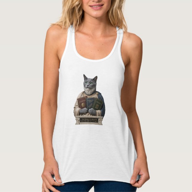 Russian Blue Aristotle Cat Tank Top (Front)
