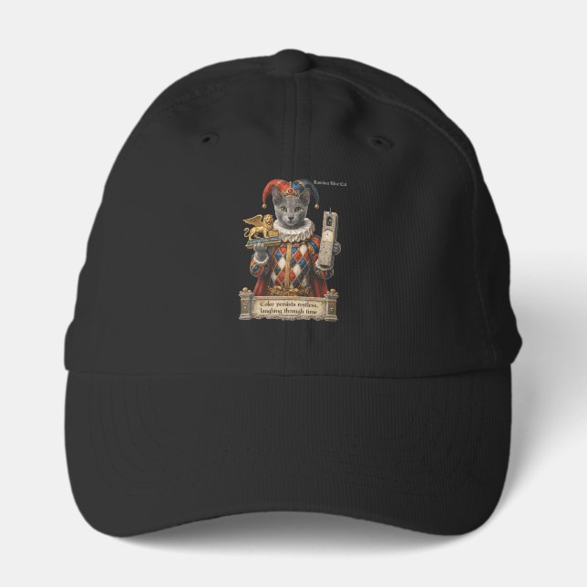 Russian Blue Arlequin Cat Performance Cap (Front)