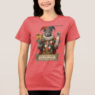 Russian Blue Arlequin Cat Tri-Blend Shirt