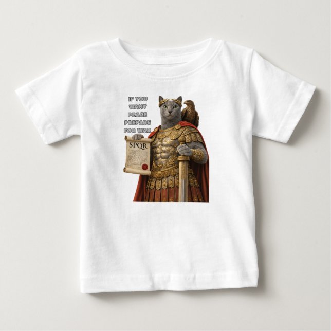 Russian Blue Caesar Cat Baby T-Shirt (Front)