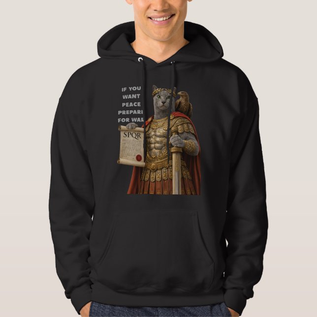 Russian Blue Caesar Cat Hoodie (Front)