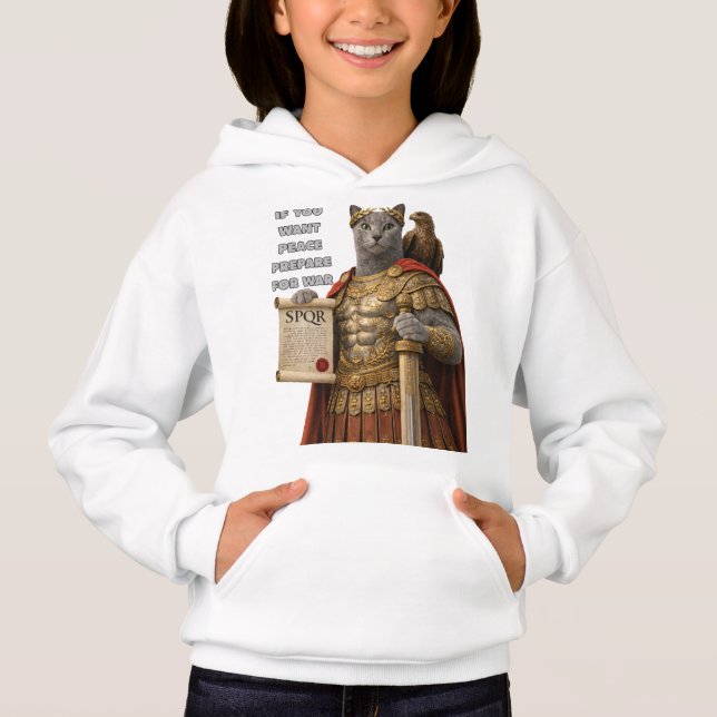 Russian Blue Caesar Cat Hoodie (Front)