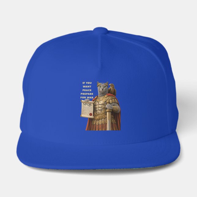 Russian Blue Caesar Cat Snap Back Hat (Front)