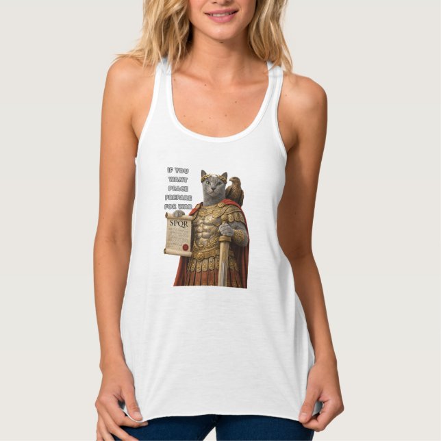 Russian Blue Caesar Cat Tank Top (Front)