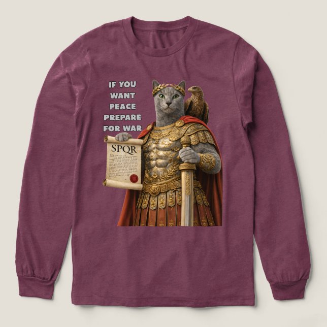 Russian Blue Caesar Cat Tri-Blend Shirt (Design Front)