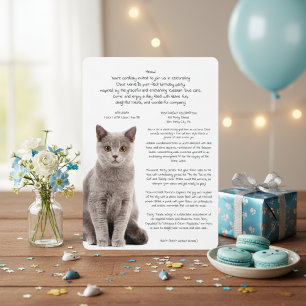Russian Blue Cat Birthday Bash Invitation