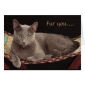 Russian Blue, Cat Card. (Front Horizontal)