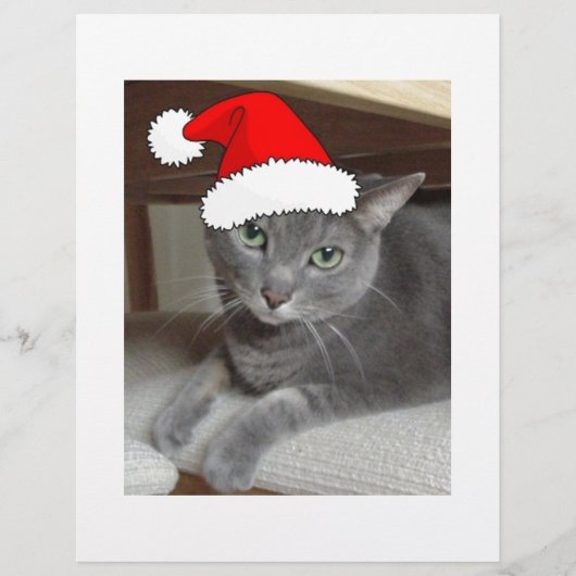 Russian Blue Cat Christmas (Front)