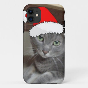 Russian Blue Cat Christmas iPhone 11 Case